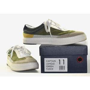 B0 Auth MARC NOLAN Captain Jungle Green Fleece Suede Fashion Sneakers Size 11 D